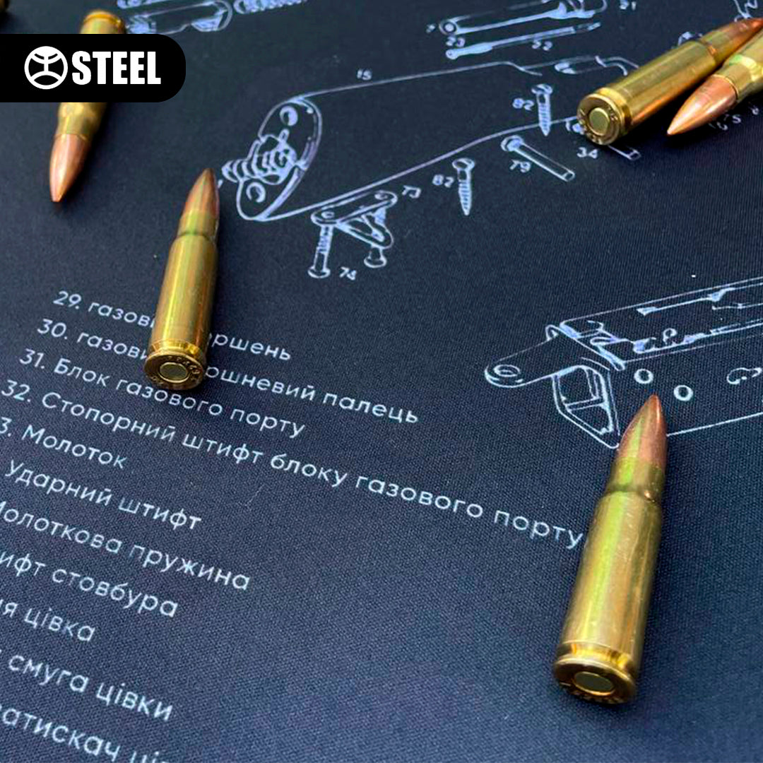 Килимок для чищення зброї з вибух-схемою гвинтівки Калашнікова АК-47/74