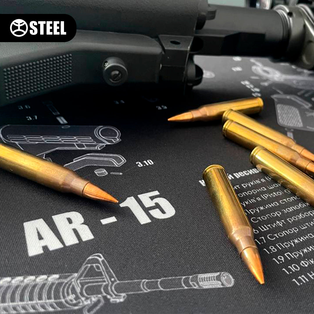Килимок для чищення зброї з вибух-схемою гвинтівки AR-15