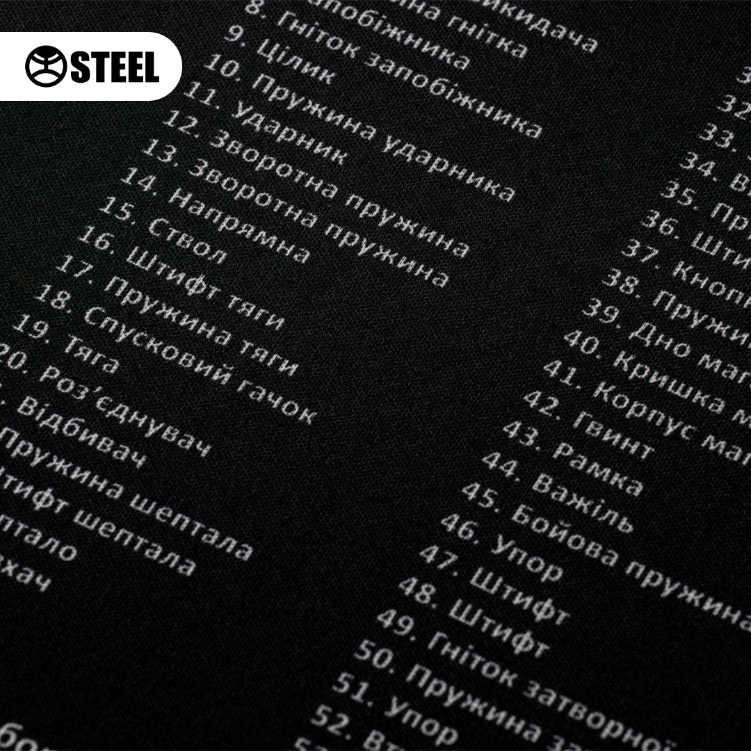 Килимок для чищення зброї з вибух-схемою пістолету ФОРТ 12