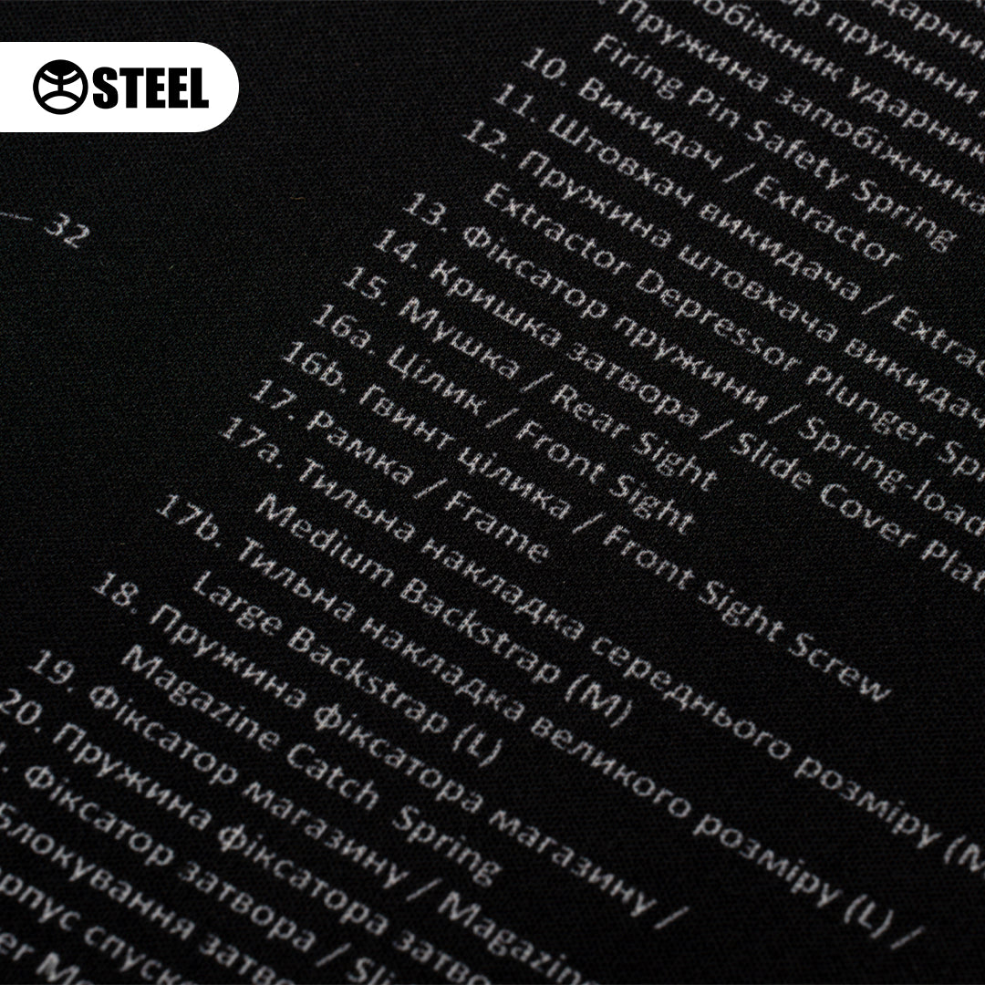 Килимок для чищення зброї з вибух-схемою пістолету Glock Gen 5