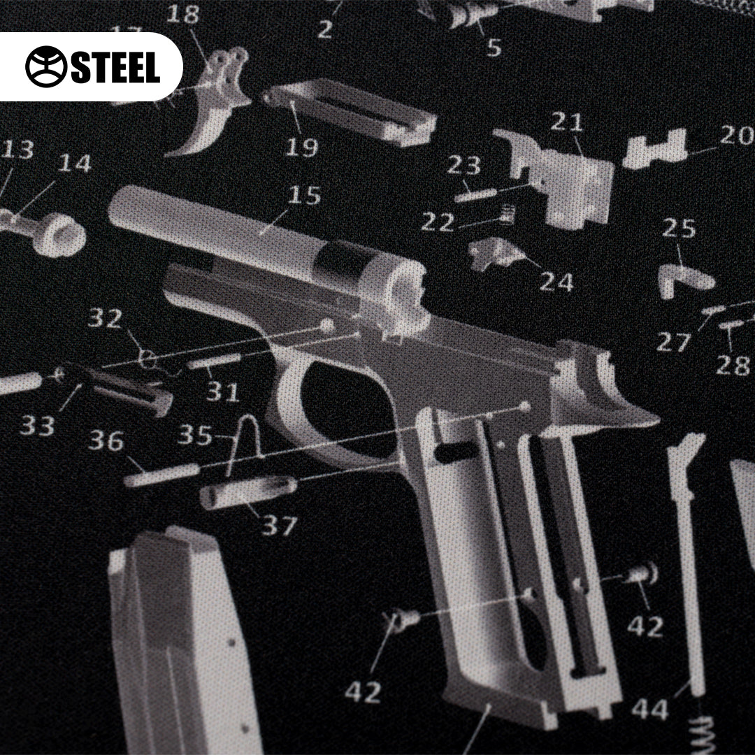 Килимок для чищення зброї з вибух-схемою пістолету ФОРТ 12