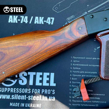 Коврик для чистки оружия с взрыв-схемой винтовки Калашникова АК-47/74