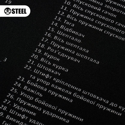 Коврик для чистки оружия с взрыв-схемой пистолета ФОРТ 17