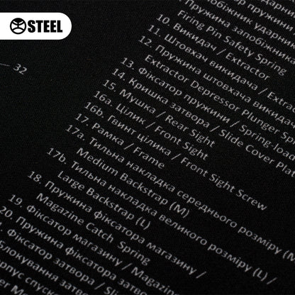 Килимок для чищення зброї з вибух-схемою пістолету Glock Gen 5