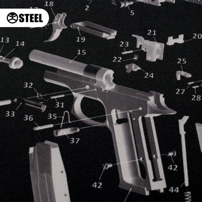 Коврик для чистки оружия с взрыв-схемой пистолета ФОРТ 12