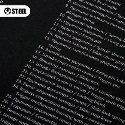 Коврик для чистки оружия с взрыв-схемой пистолета Glock Gen 4