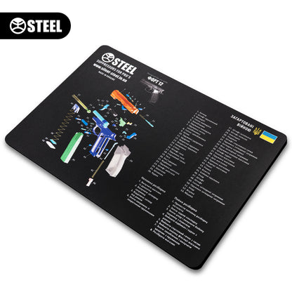 Коврик для чистки оружия с взрыв-схемой пистолета ФОРТ 12